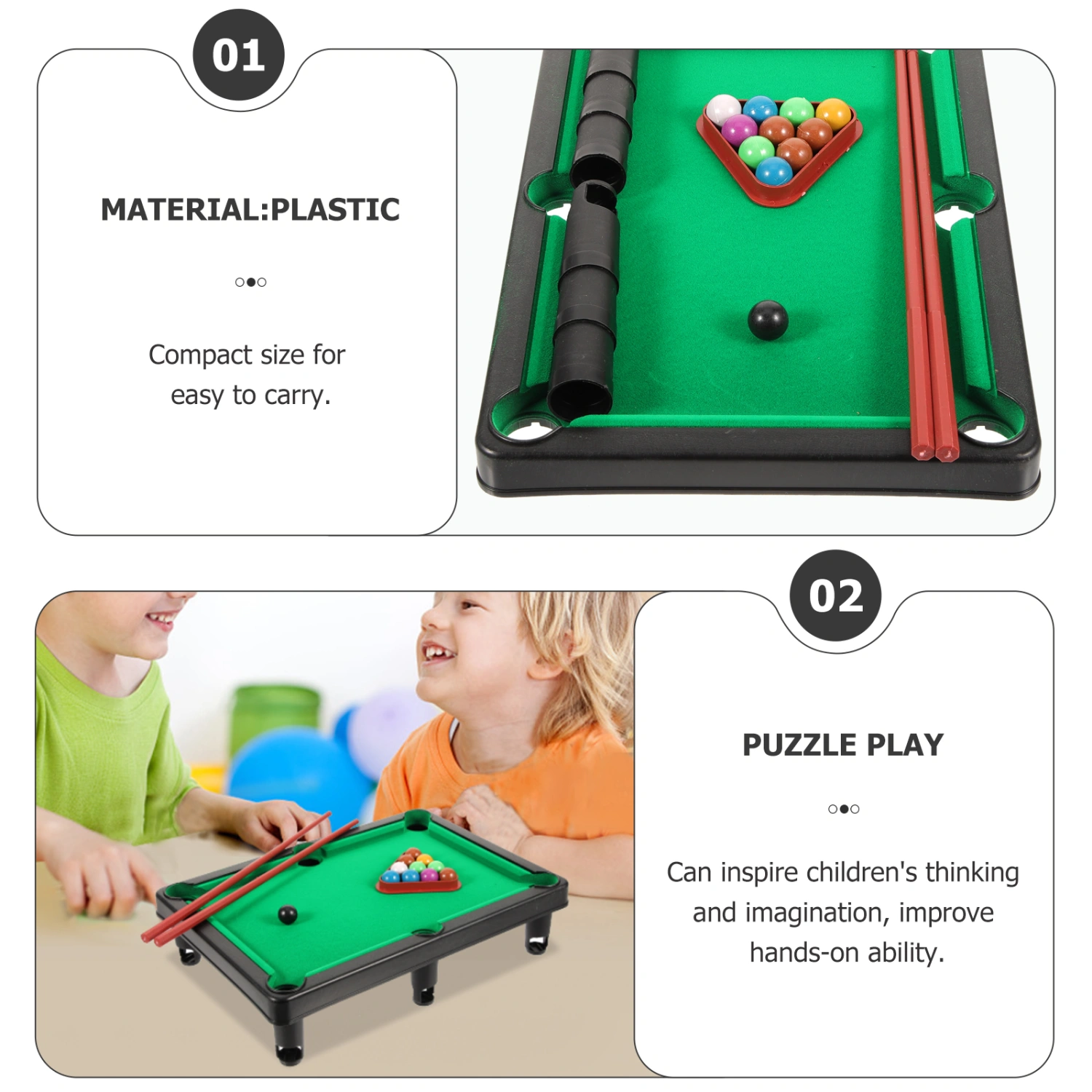 1 Set of Mini Table Billiards Game Home Desktop Billiards Game Toy Pool Table Plaything Props