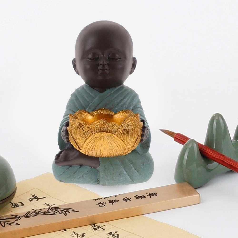 Resin Little Zen Monk Small Monk Figurine Chinese Style Monk Sculpture Decor