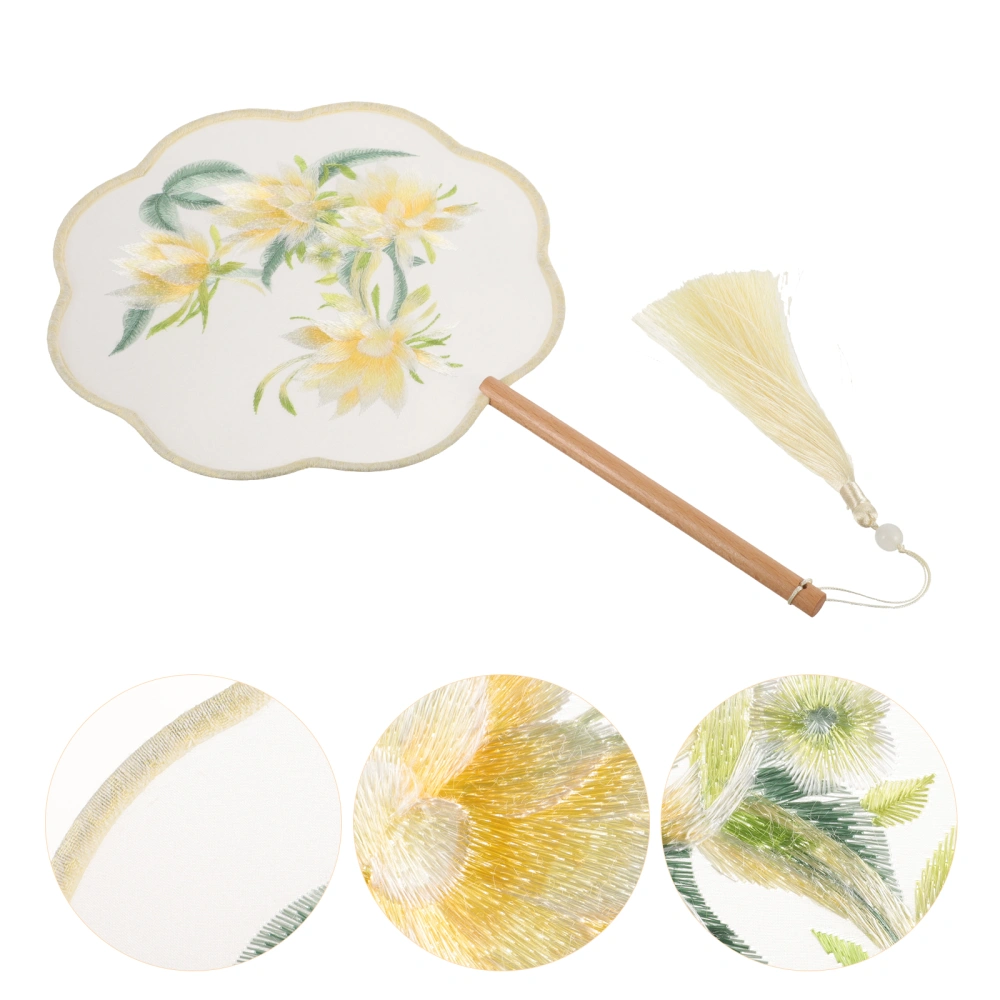 Portable Fan Embroidery Flower Fan Chinese Style Summer Fan Handheld Fan Decorative Fan for Women