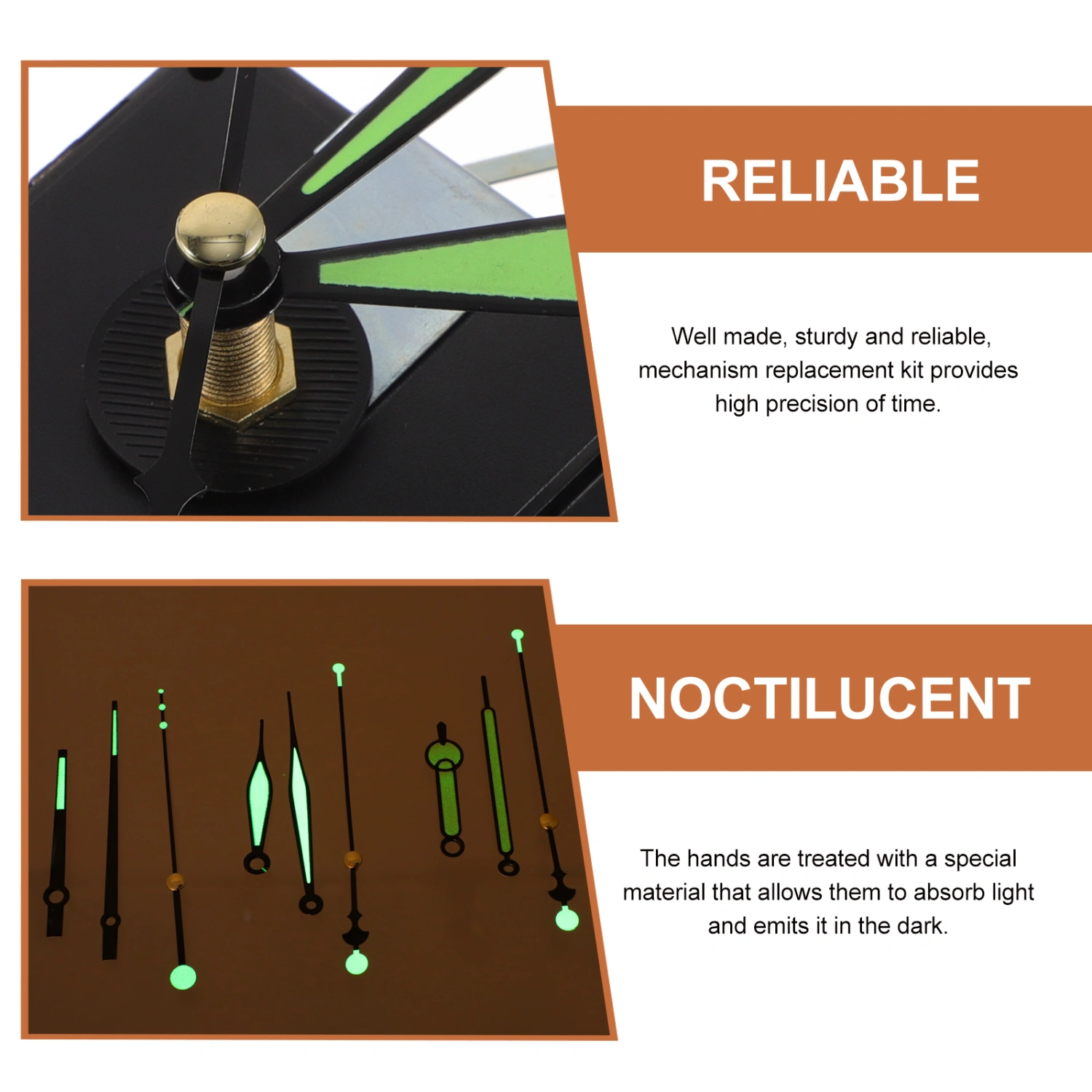 1 Set Glow In The Dark Clock Hands And Clock Mechanism Clock Hands and Motor Kit