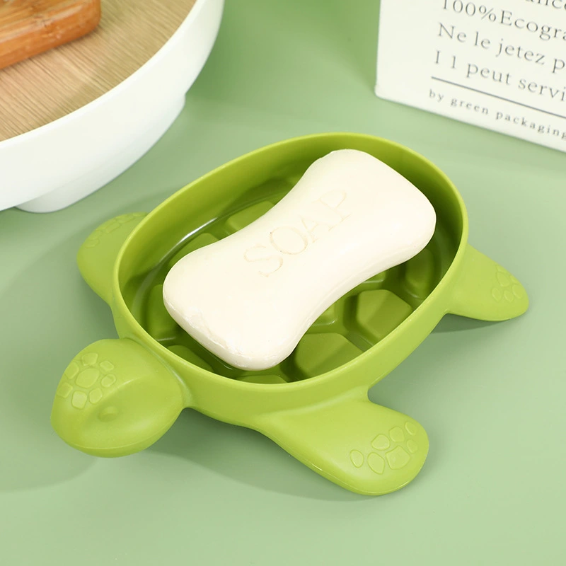 4pcs Bathroom Soap Dish Self-draining Soap Holder Turtle Shaped Soap Stand Decorative Soap Tray