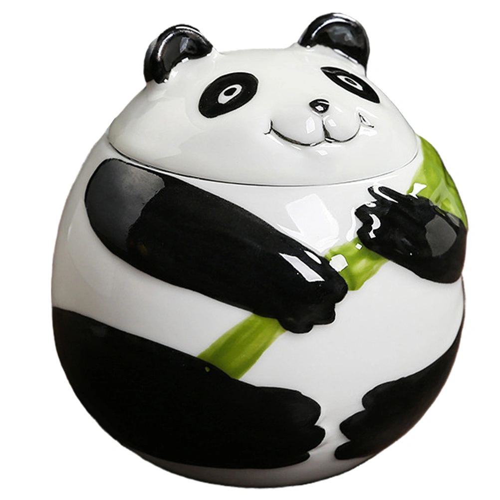 Cartoon Panda Loose Tea Jar Ceramic Panda Teas Container Panda Sealed Tea Can Loose Tea Jar