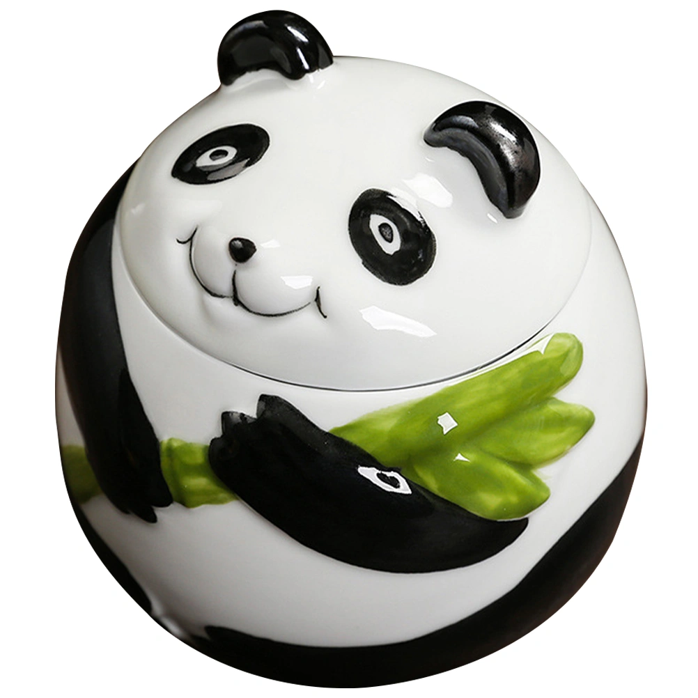 Cartoon Panda Loose Tea Jar Ceramic Panda Teas Container Panda Sealed Tea Can Loose Tea Jar