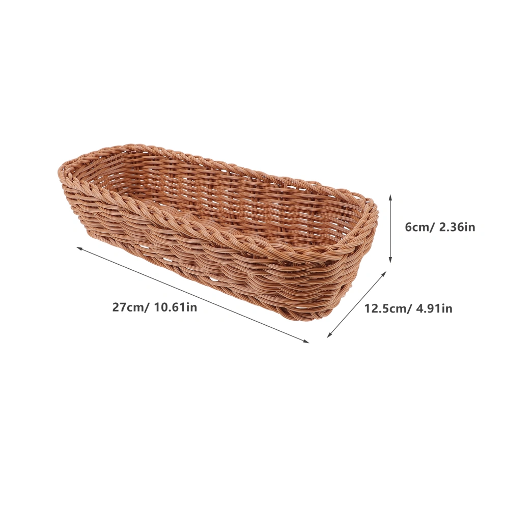 Woven Desktop Basket Sundry Organizer Basket Imitation Rattan Storage Basket for Cutlery