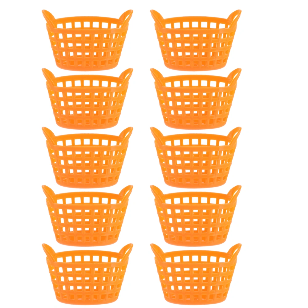 10pcs Compact Handheld Basket Kids Use Mini Shopping Basket Multi-functional Mini Plastic Basket