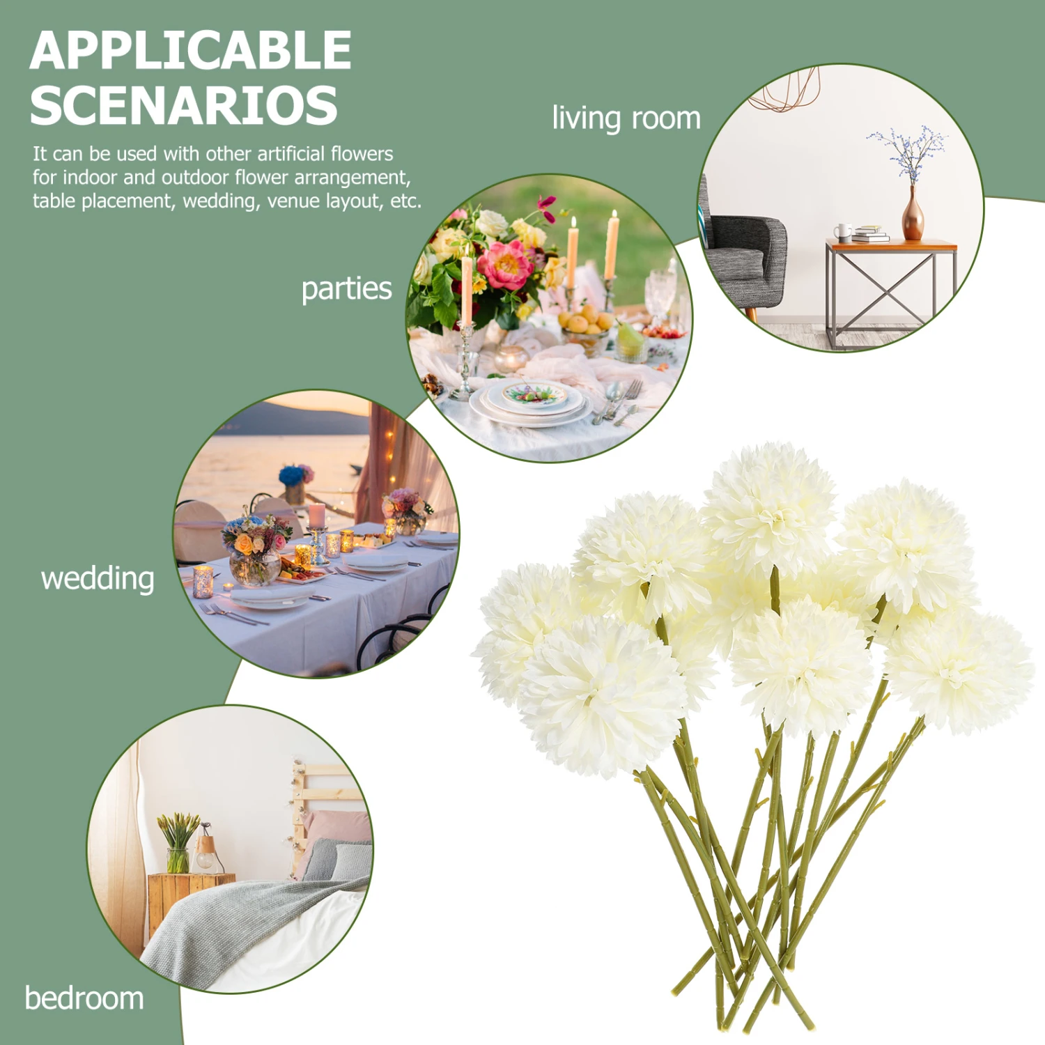 12Pcs Artificial Flowers Plastic Dandelion Flowers Realistic Flower Decors Artificial Flowers Crafts