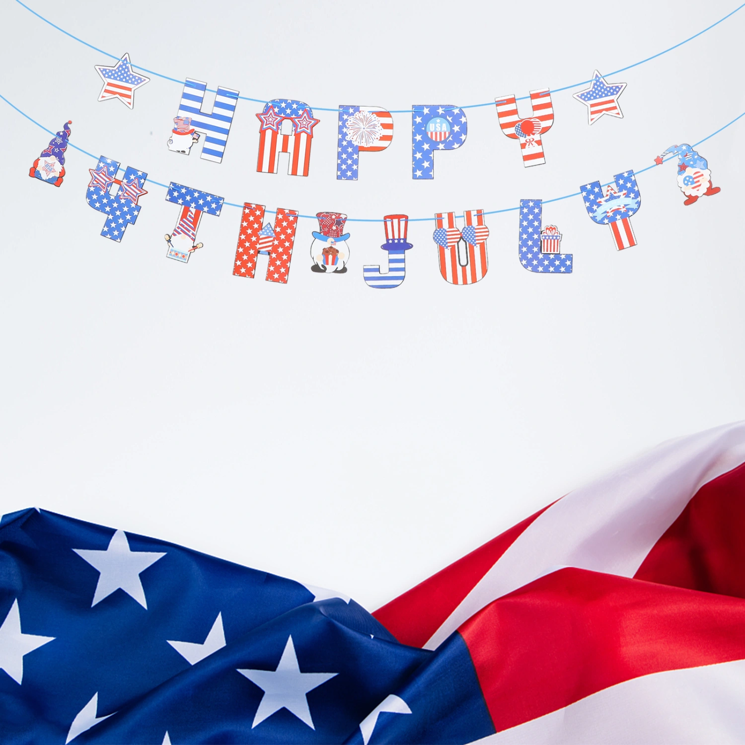 1 Set 4th of July Banner Fourth Of July Party Ornament Banner Party Decorative Banner