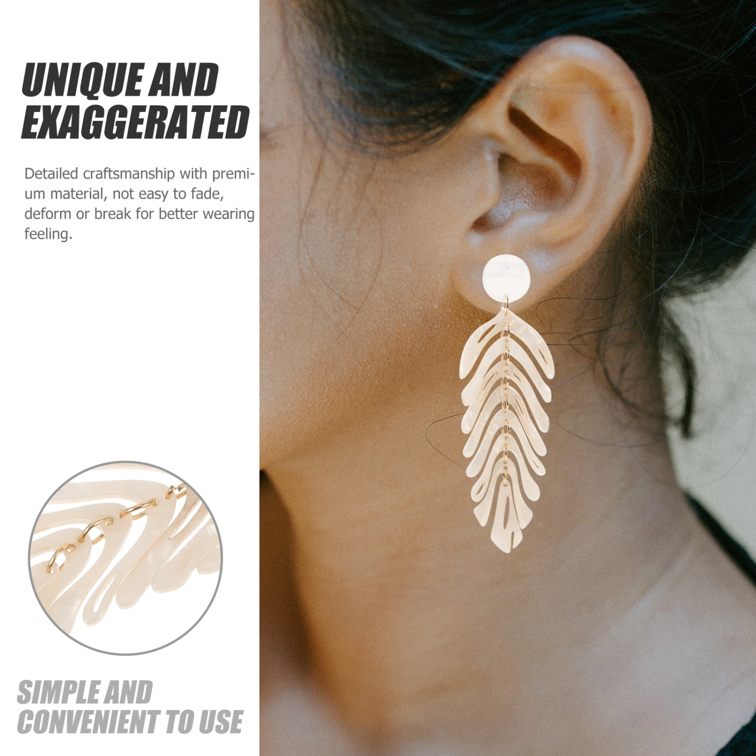 1 Pair Monstera Earrings Leaf Earrings Fashion Acrylic Earrings Statement Earrings