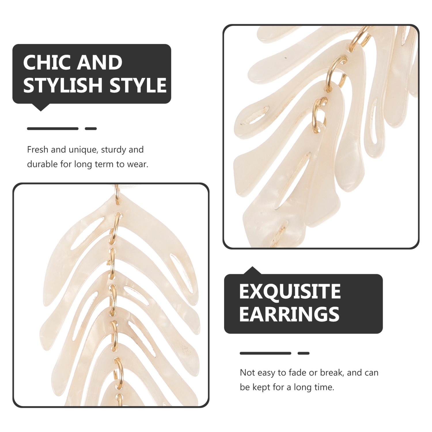 1 Pair Monstera Earrings Leaf Earrings Fashion Acrylic Earrings Statement Earrings