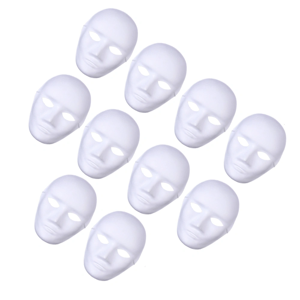 9 pcs DIY Full Face Mask Blank Male Face Mask DIY Painting Mask Blank Paintable Mask for Kids