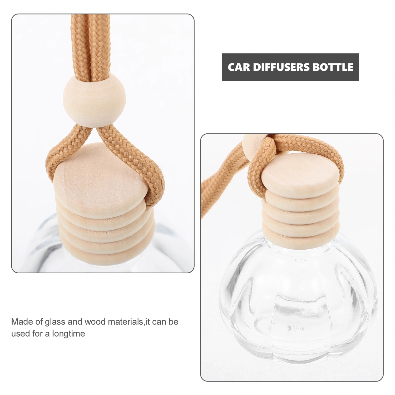 6pcs Car Air Freshener Perfume Bottle Aromatherapy Fragrance Essential Oil Storage Bottles