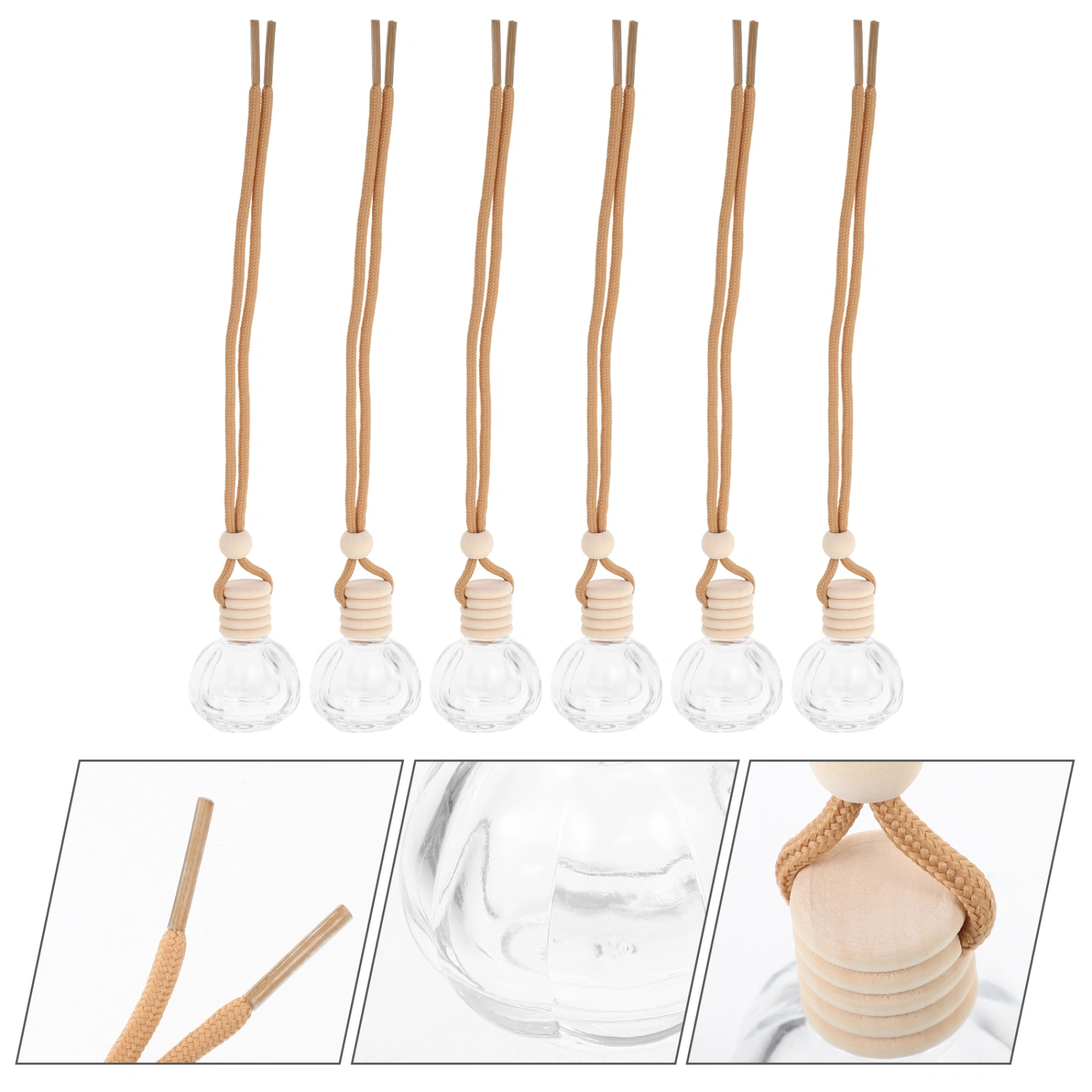 6pcs Car Air Freshener Perfume Bottle Aromatherapy Fragrance Essential Oil Storage Bottles