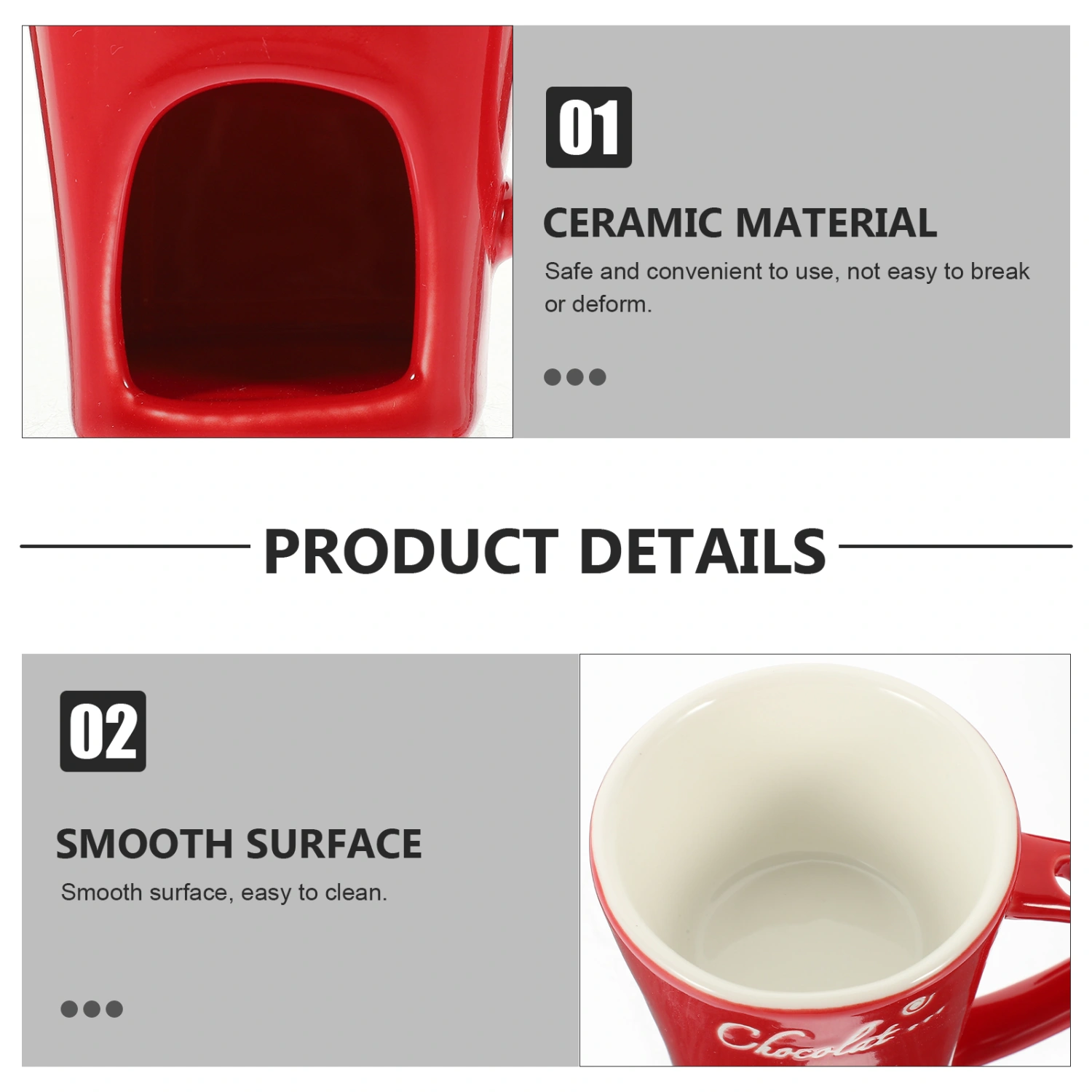 1 Set Ceramic Cheese Warmer Porcelain Fondue Mug Chocolate Melting Mug with Fork