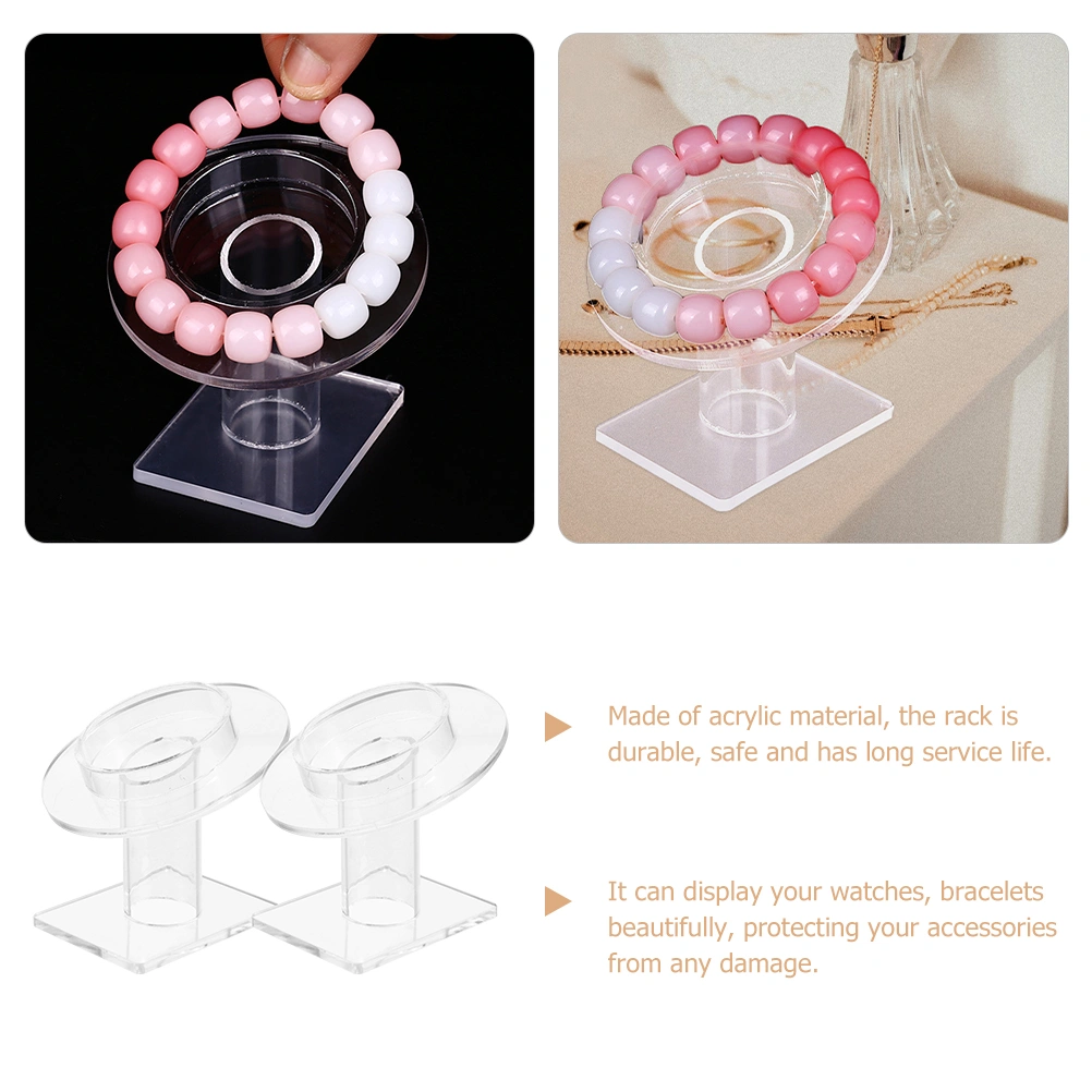 2pcs Acrylic Bracelet Holder Jade Bracelet Display Rack Transparent Bracelet Display Holder