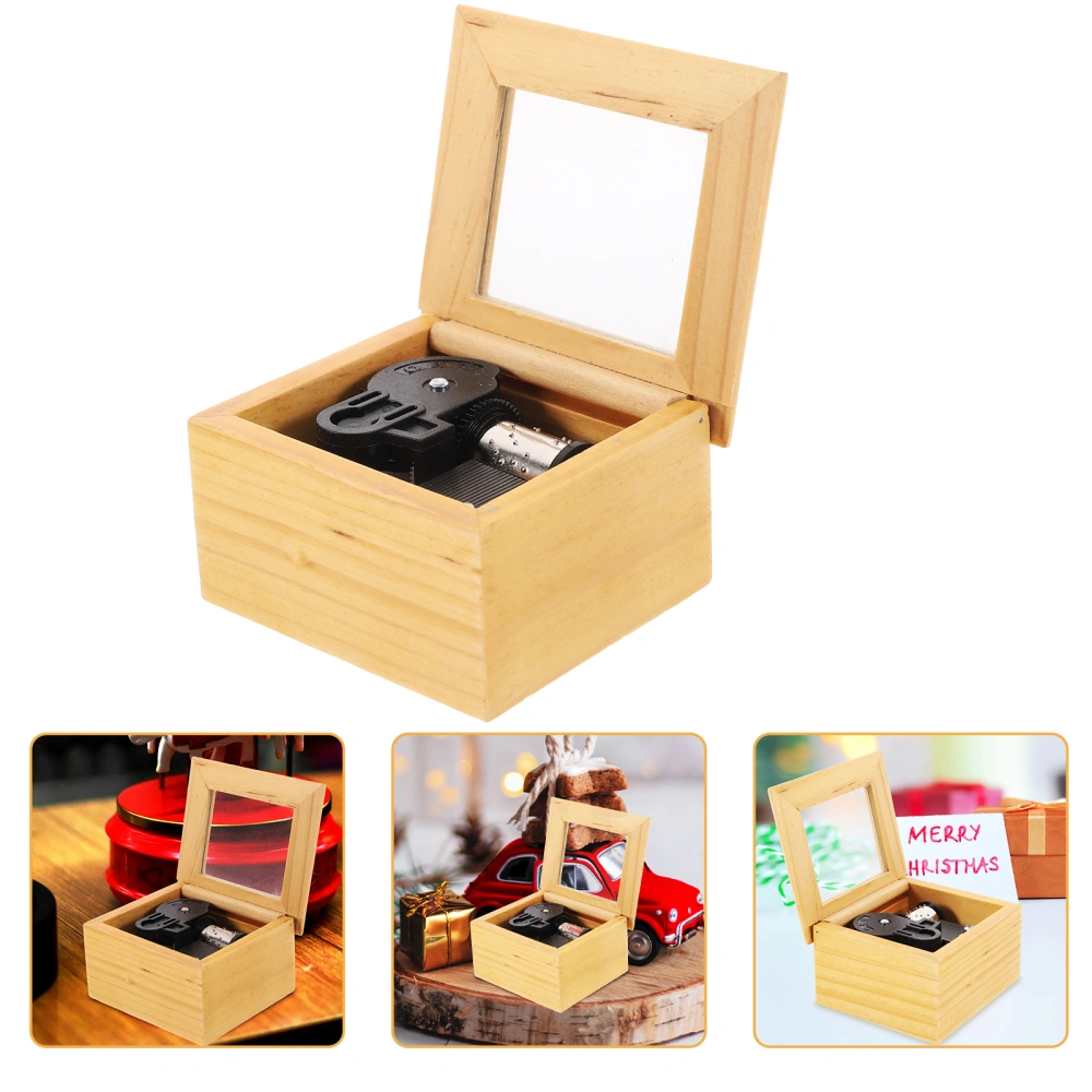 Wooden Music Box Hand-Crank Music Box Decorative Diy Music Box Home Decoration