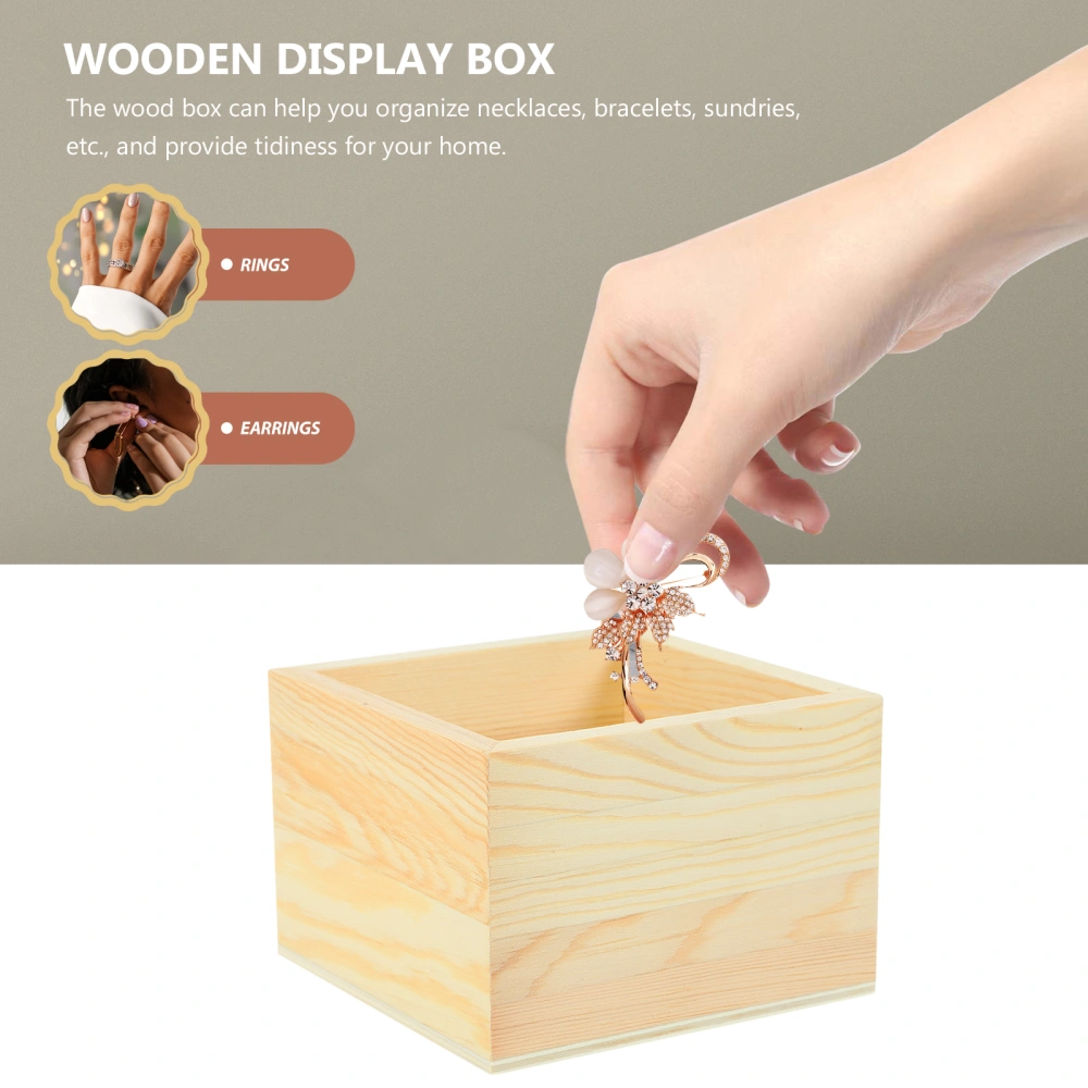 2pcs Wooden Box Pantry Organizer Storage Box Cabinet Organizers Seasoning Container