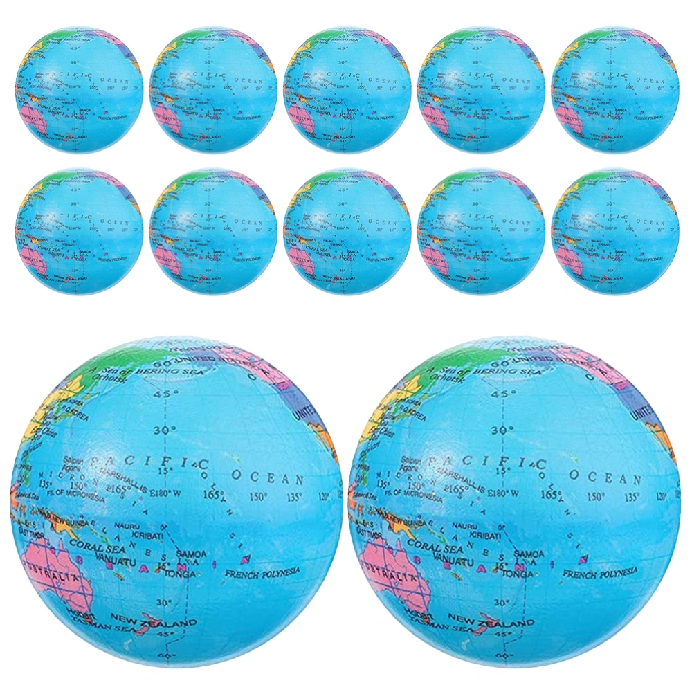 12Pcs Squeeze Balls Globe Balls Toy Office Stress Balls Funny Globe Stress Balls Kid Toys