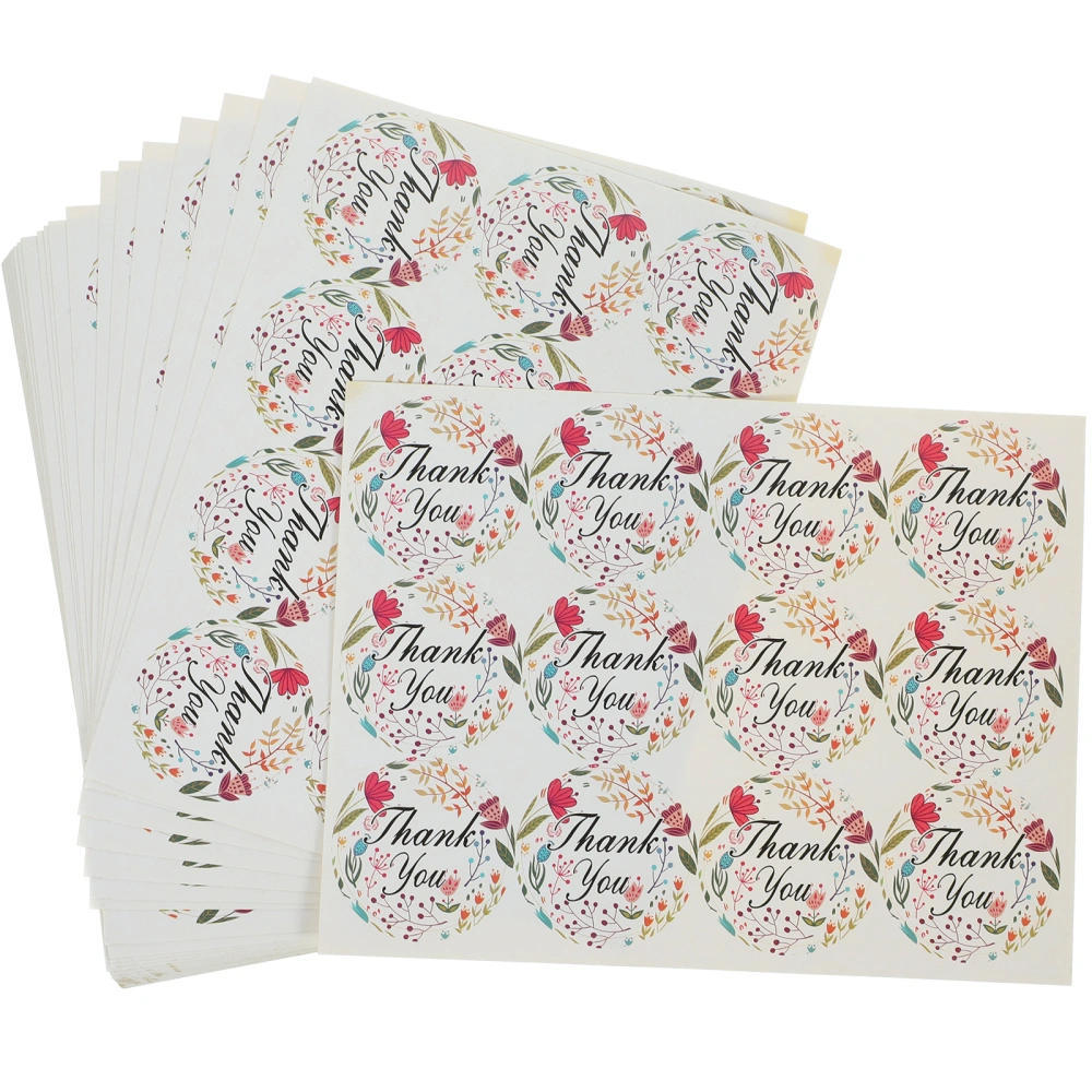 50pcs Thank You Themed Stickers Delicate Sealing Stickers Label Stickers for Gift