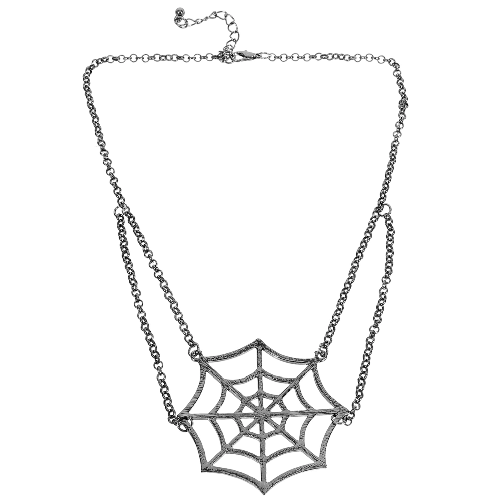 Halloween Cobweb Necklace Gothic Necklace Women Necklace Jewelry Metal Necklace