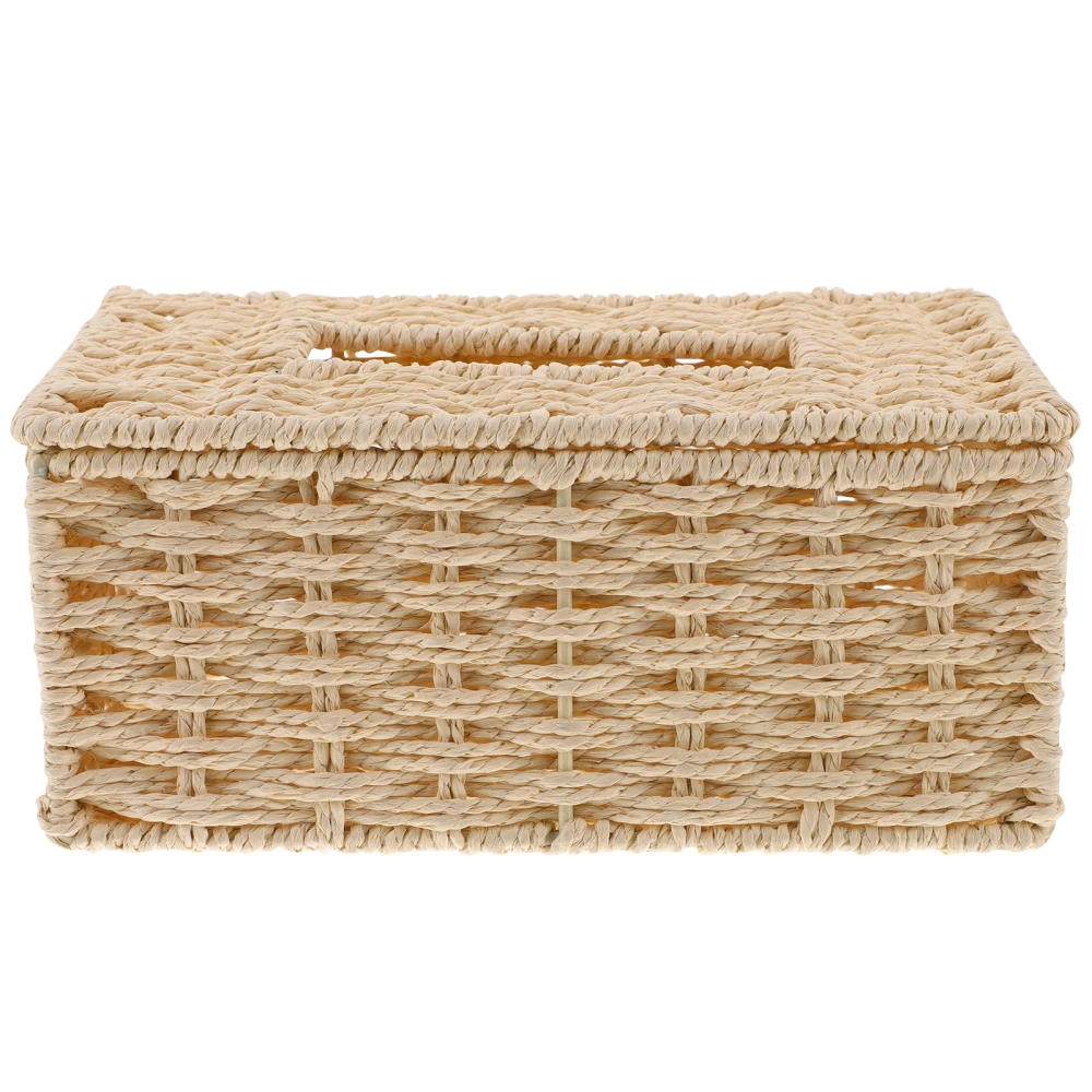 Paper Rope Woven Tissue Box Decorative Tissue Container Paper Tissue Holder