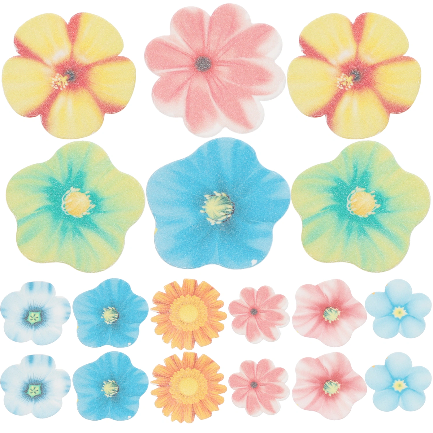 80Pcs Flowers Cupcake Decor Cake Rice Paper Decors Edible Cupcake Toppers Edible Paper Flowers
