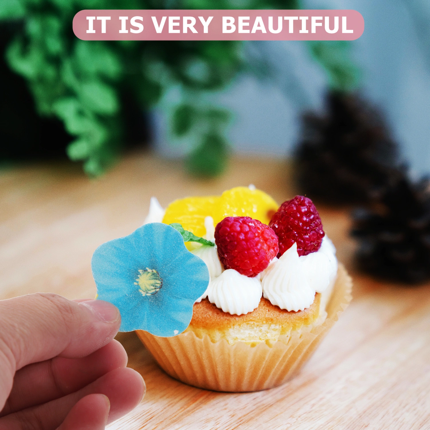 80Pcs Flowers Cupcake Decor Cake Rice Paper Decors Edible Cupcake Toppers Edible Paper Flowers