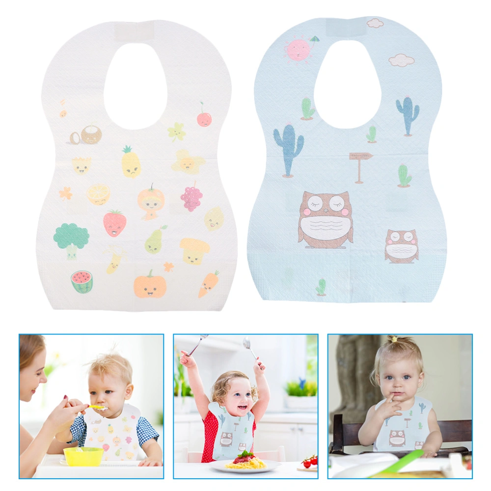 40Pcs Disposable Baby Bibs Baby Eating Bibs Supple Baby Bandana Drool Bibs Skin-friendly Baby Bibs