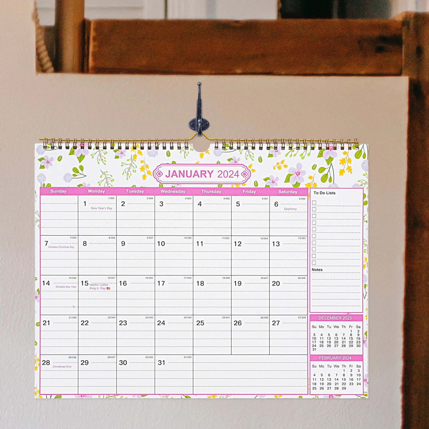 Countdown Calendar English Wall Calendar Monthly Calendar Wall Hanging Calendar for Home