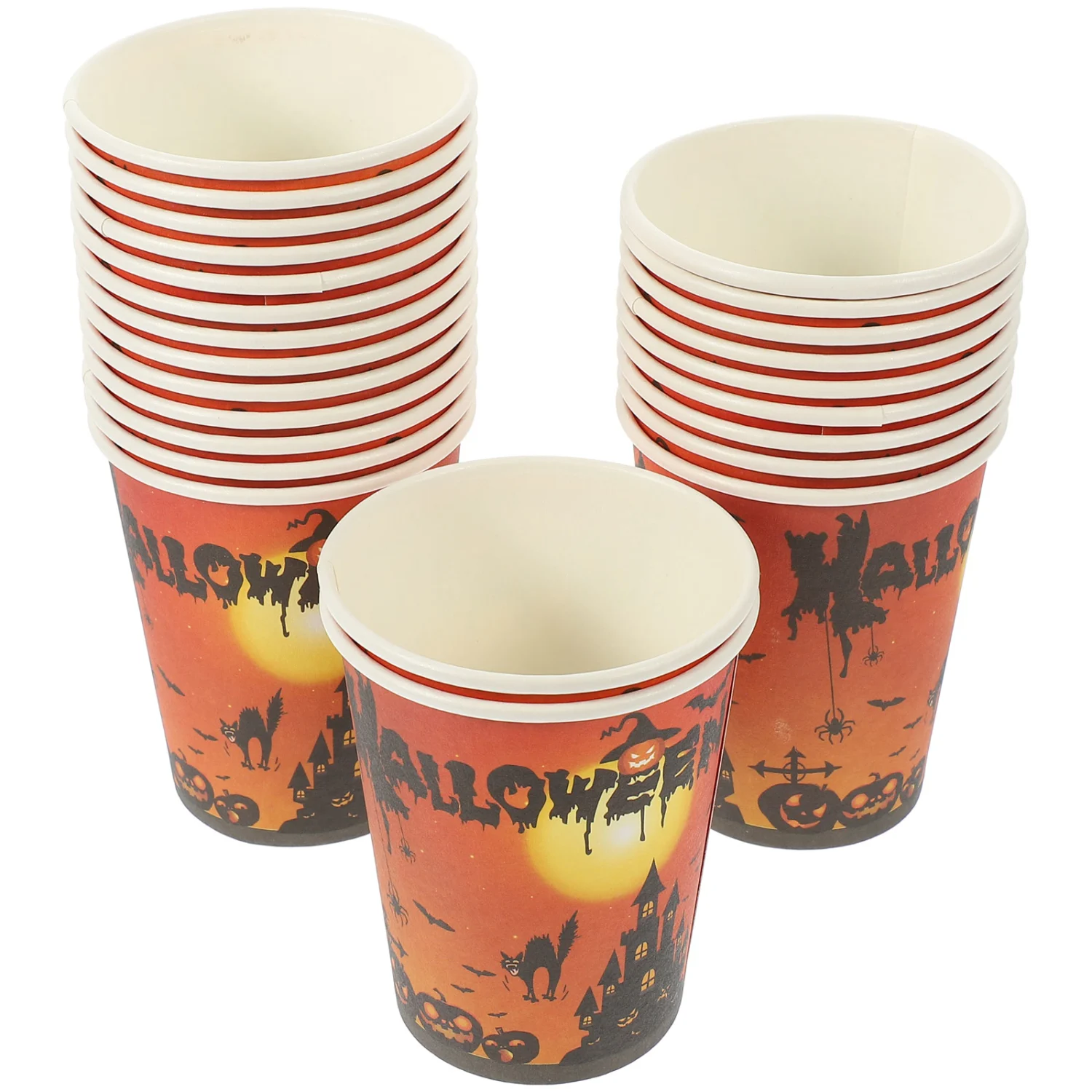 24pcs Halloween Party Supplies Paper Dinnerware Halloween Paper Cups Halloween Party Favors