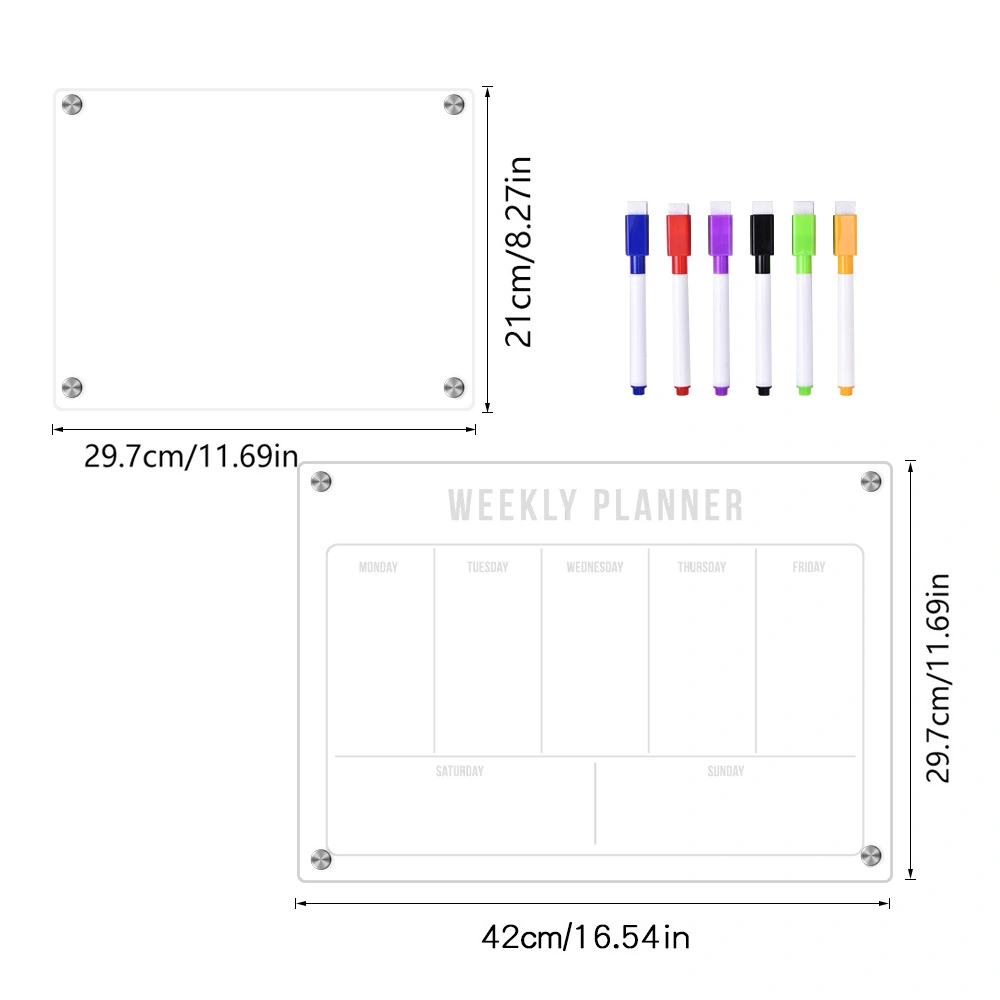 1 Set of Refrigerator Planning Board Magnetic Dry Erase Board for Fridge Schedule Reminder Board Planner Board