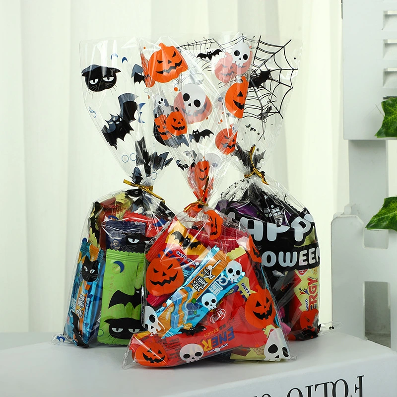 150pcs Halloween Treat Bags Spooky Treat Bags Candy Cookie Goodies Packing Bags