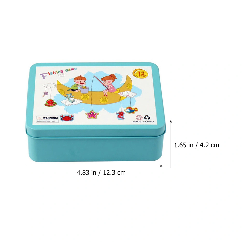 1 Box of Wooden Montessori Toys Toddlers Magnetic Fishing Game Toys Early Education Plaything