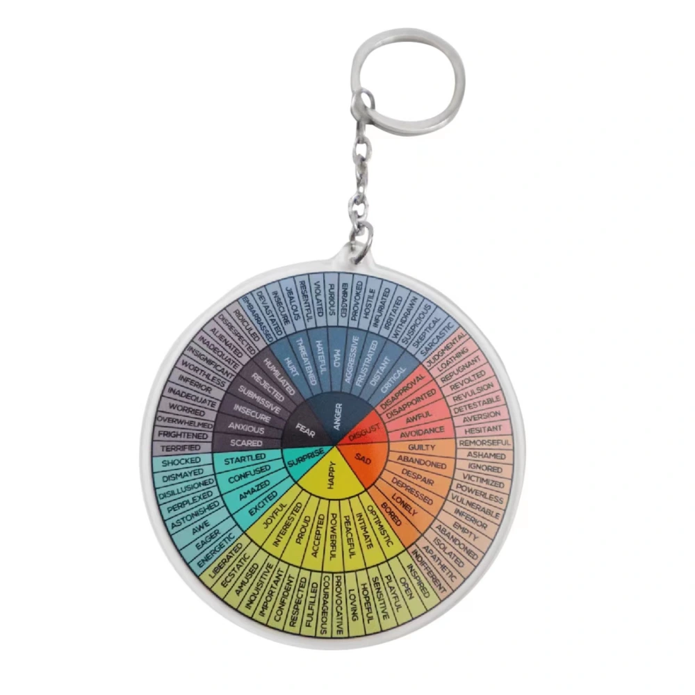 Feelings Wheel Pendant Emotions Wheel Keychain Emotions Wheel Keychain Craft Keychain