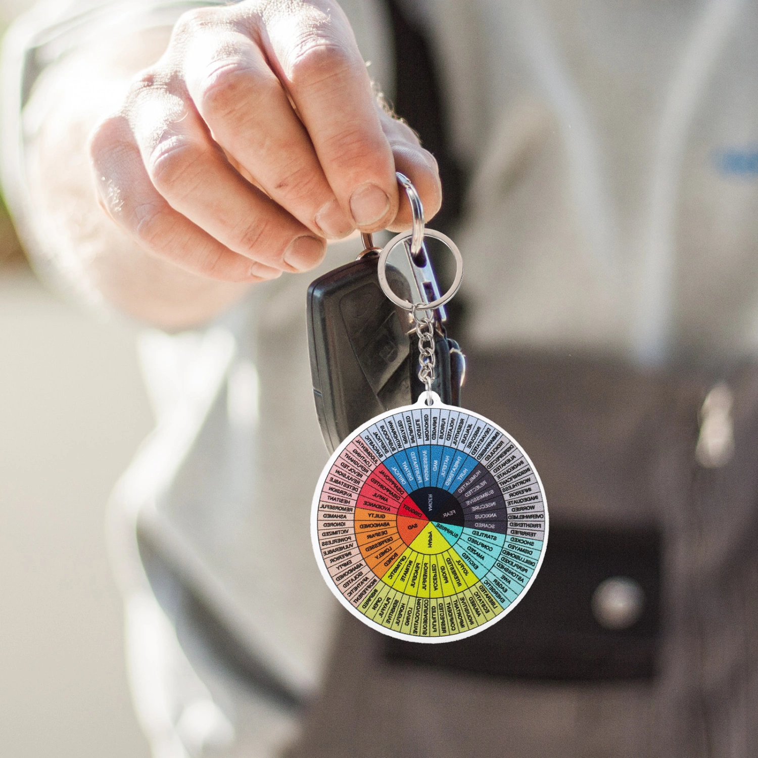 Feelings Wheel Pendant Emotions Wheel Keychain Emotions Wheel Keychain Craft Keychain