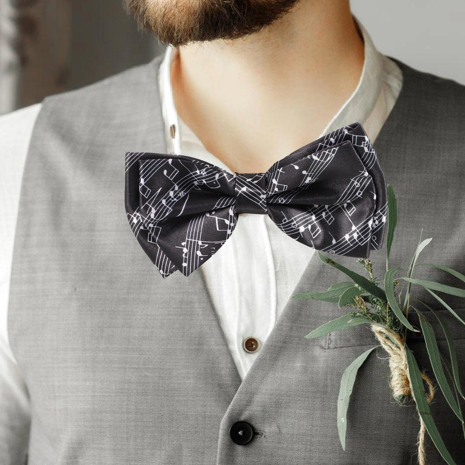 Music Note Bow Tie Mens Bowtie Formal Bowtie Mens Bow Tie Costume Accessory