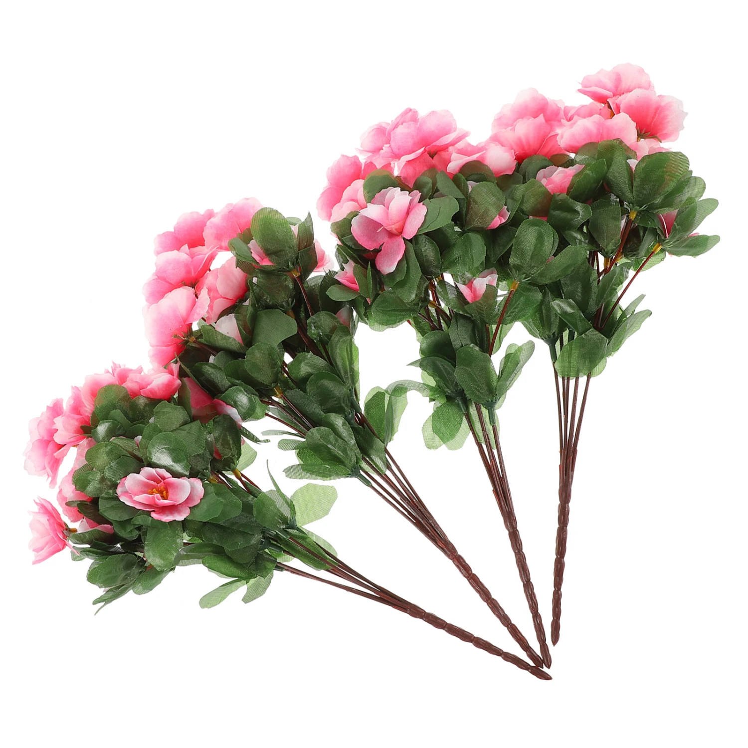 4Pcs Artificial Rhododendrons Flowers Fake Flower Decors Vase Rhododendrons Silk Fake Flowers