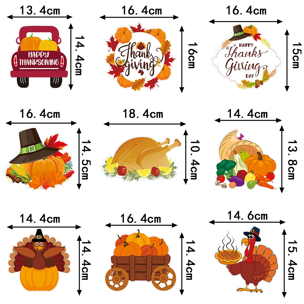 9Pcs Thanksgiving Decoration Party Table Centerpiece Sticks Festival Flower Vase Inserts