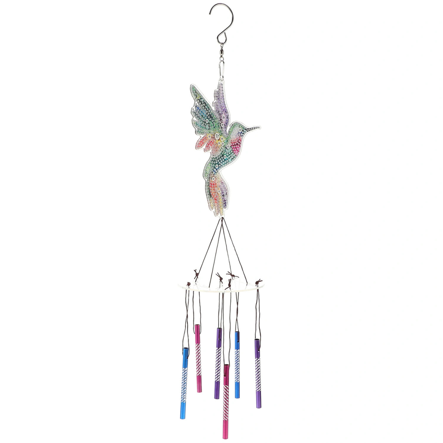 1 Set of Diamond Drawing Wind Chime DIY Set Bird Wind Chime DIY Set Decorative Bird Wind Bell Set