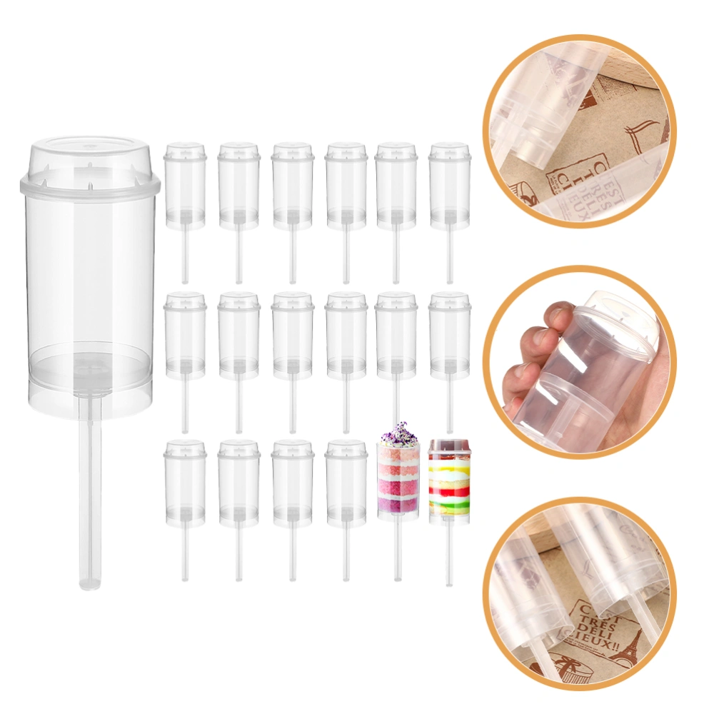 30pcs Cupcake Push Pops Containers Portable Cake Push Cups Round Clear Cake Push Holder