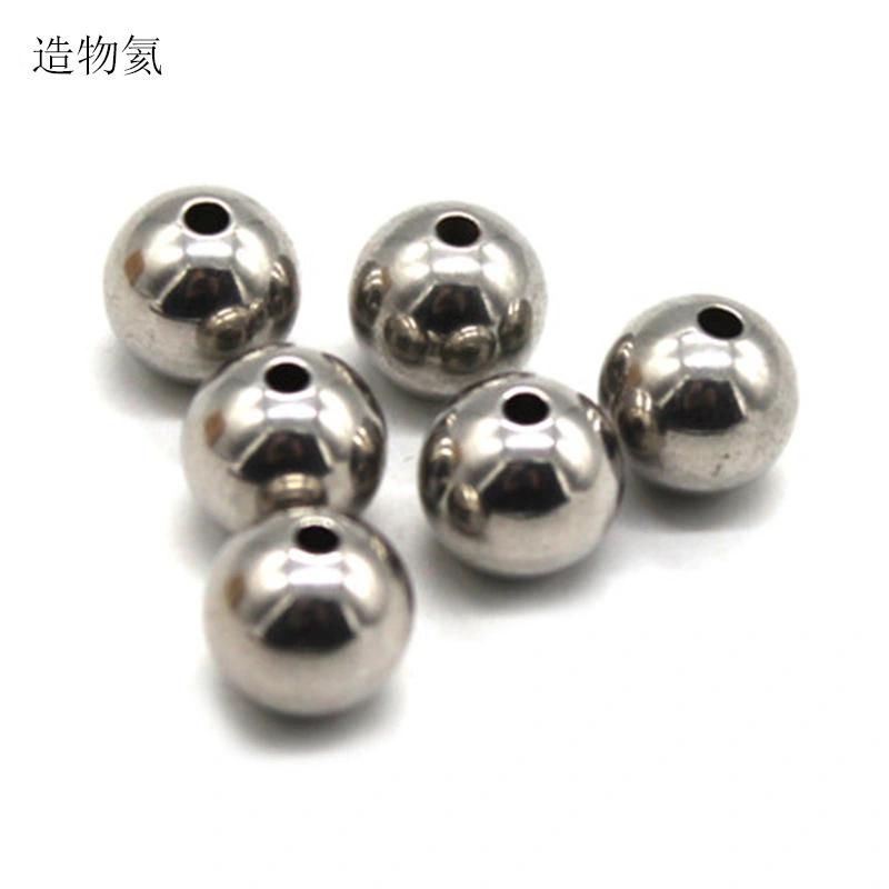 6pcs Newtons Cradle Balance Balls Perforated Beads Stainless Steel Beads Jewelry Accessories Hole Beads