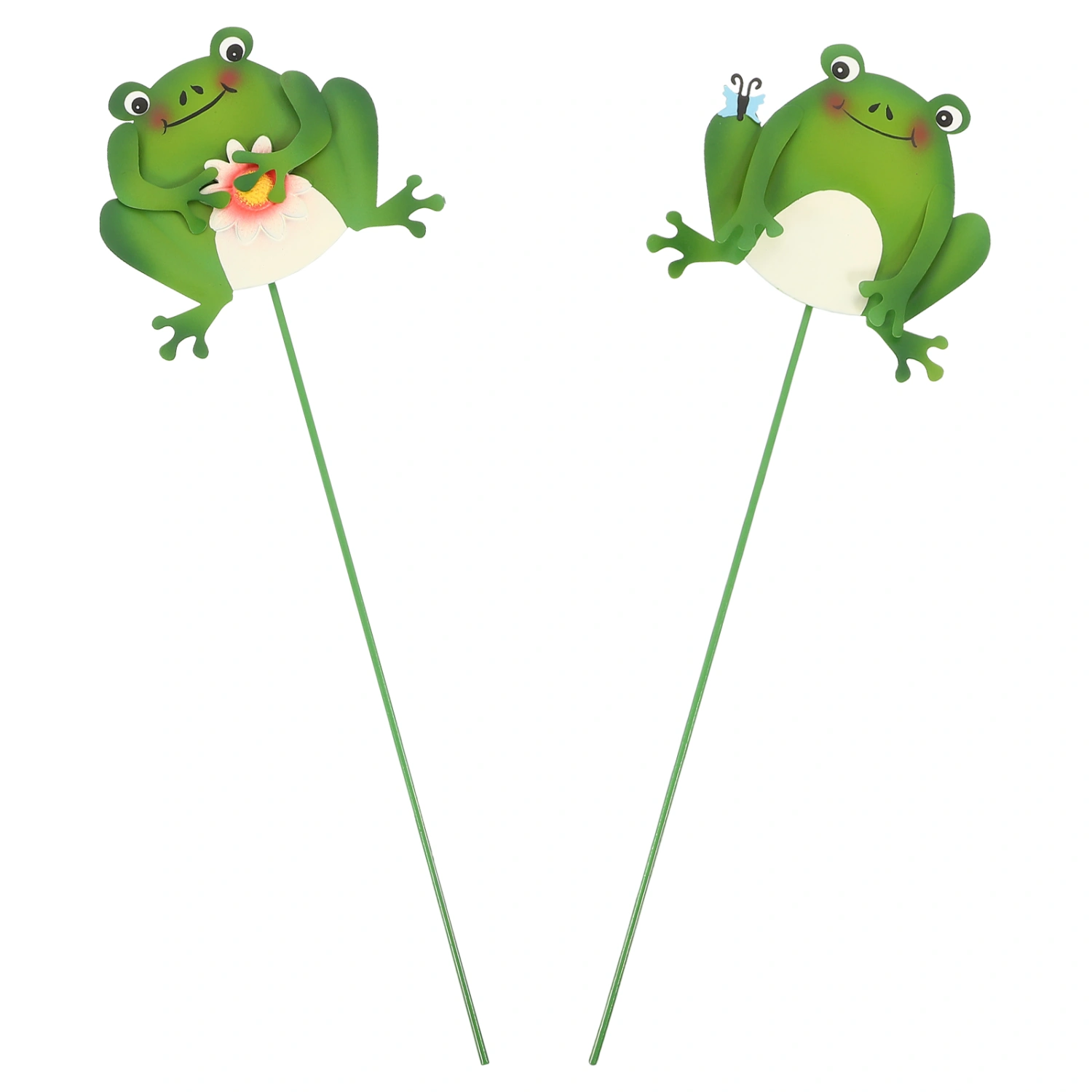 2pcs Garden Frogs Stake Decors Frogs Garden Decors Frogs Garden Stakes Ornaments