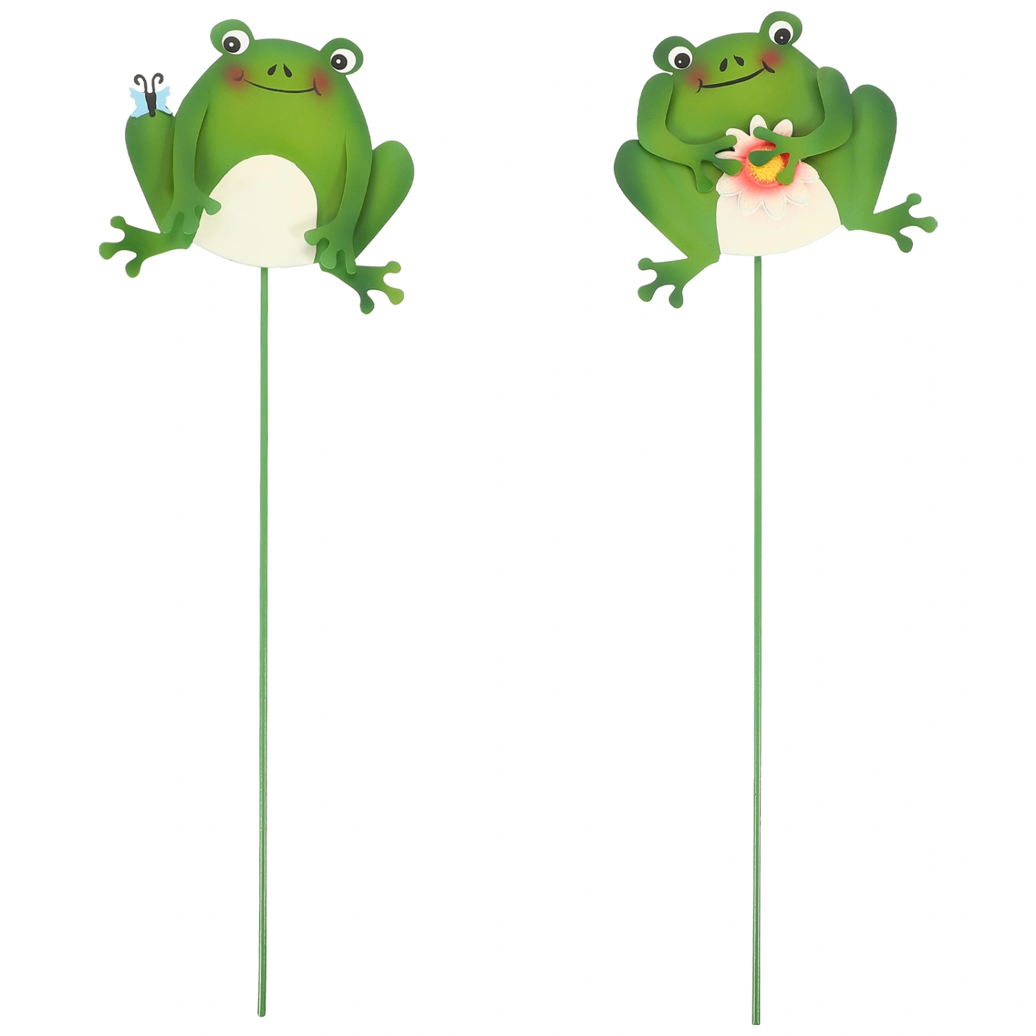 2pcs Garden Frogs Stake Decors Frogs Garden Decors Frogs Garden Stakes Ornaments