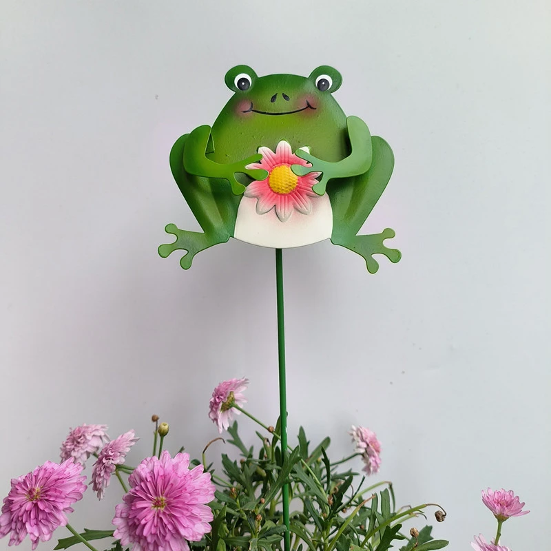 2pcs Garden Frogs Stake Decors Frogs Garden Decors Frogs Garden Stakes Ornaments