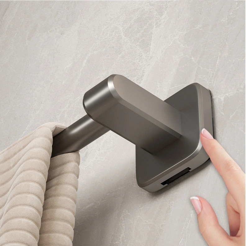 Bathroom Wall Towel Organizer No Drilling Metal Towel Hanger Multi-use Slipper Drying Rack