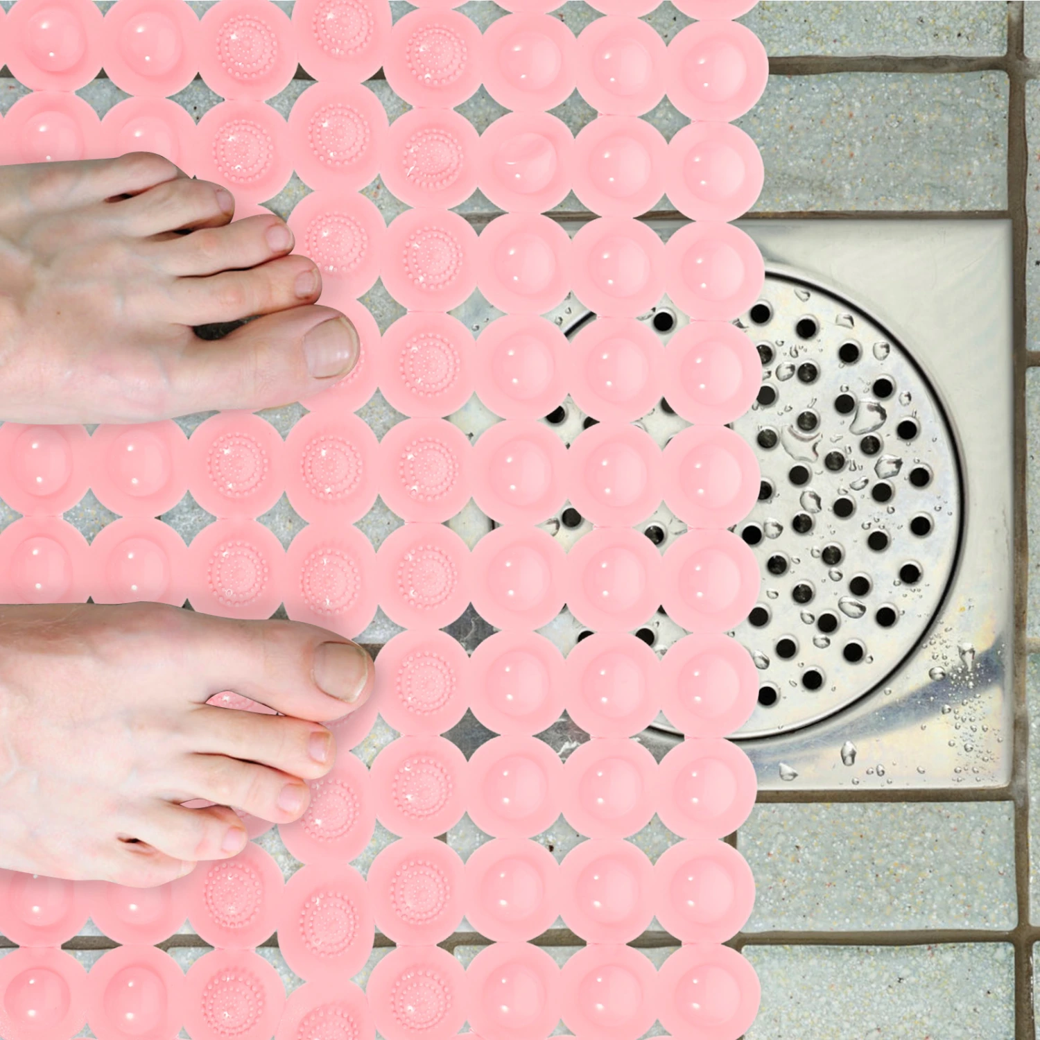 Bath Tub Shower Mat Nonslip Massaging Bathtub Mat Bathroom Mat with Drain Holes