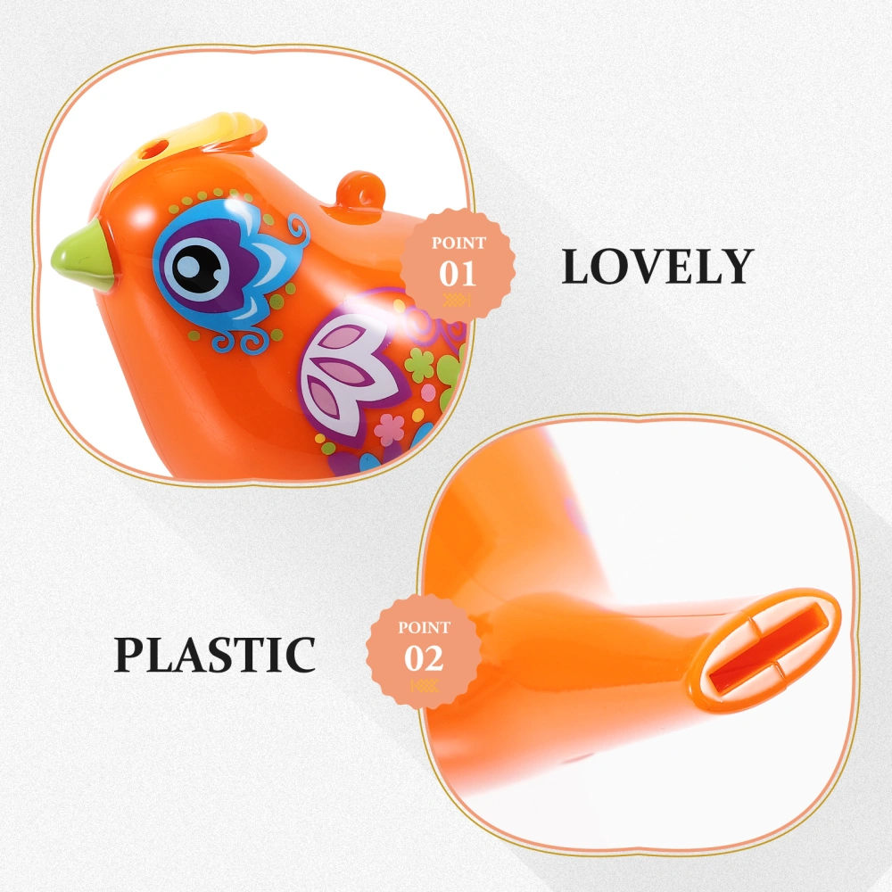 2pcs Cartoon Bird Whistle Toy Plastic Bird Shaped Whistle Musical Instrument Toys