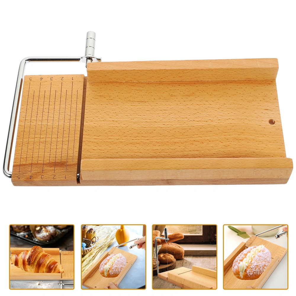 1 set of Cheese Slicer Handmade Cheese Cutter Ham Cutting Board with Wire