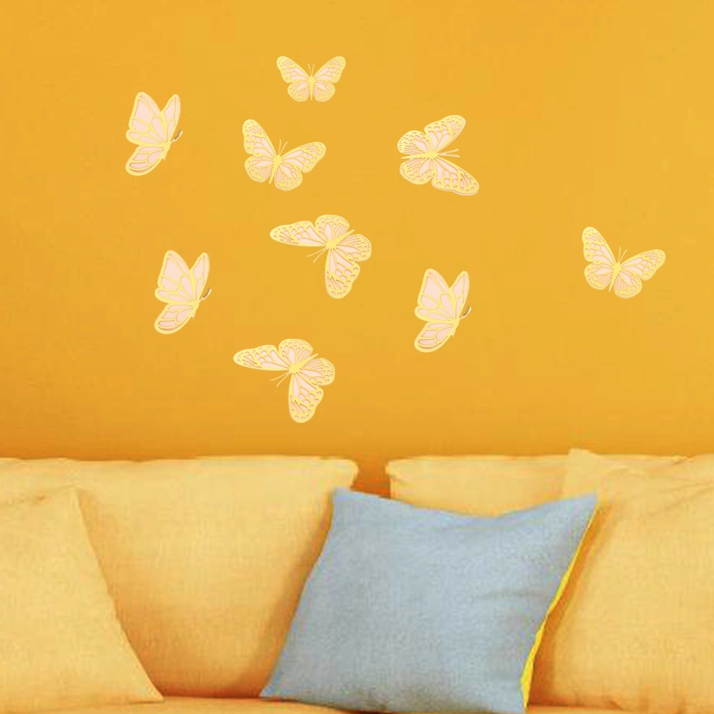 20pcs Paper Butterflies Wall Decors Wall Decorative Stickers 3D Butterflies Ornaments