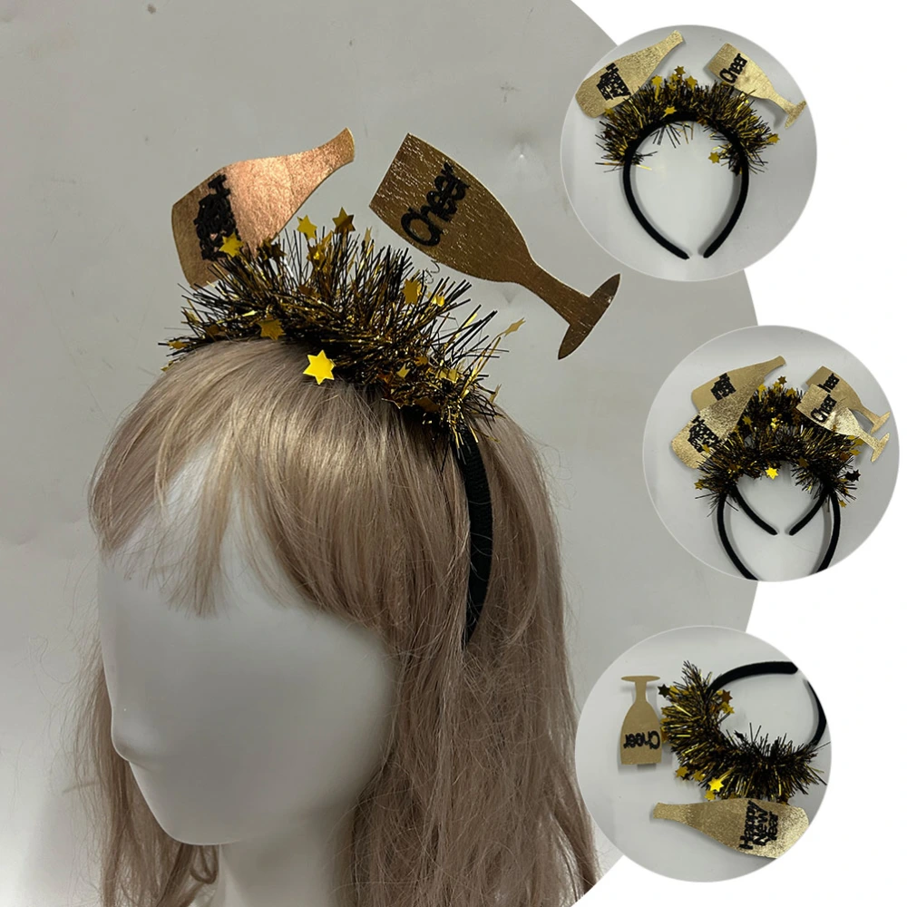 New Year Headband Glitter Headband New Year Party Headband Holiday Headband