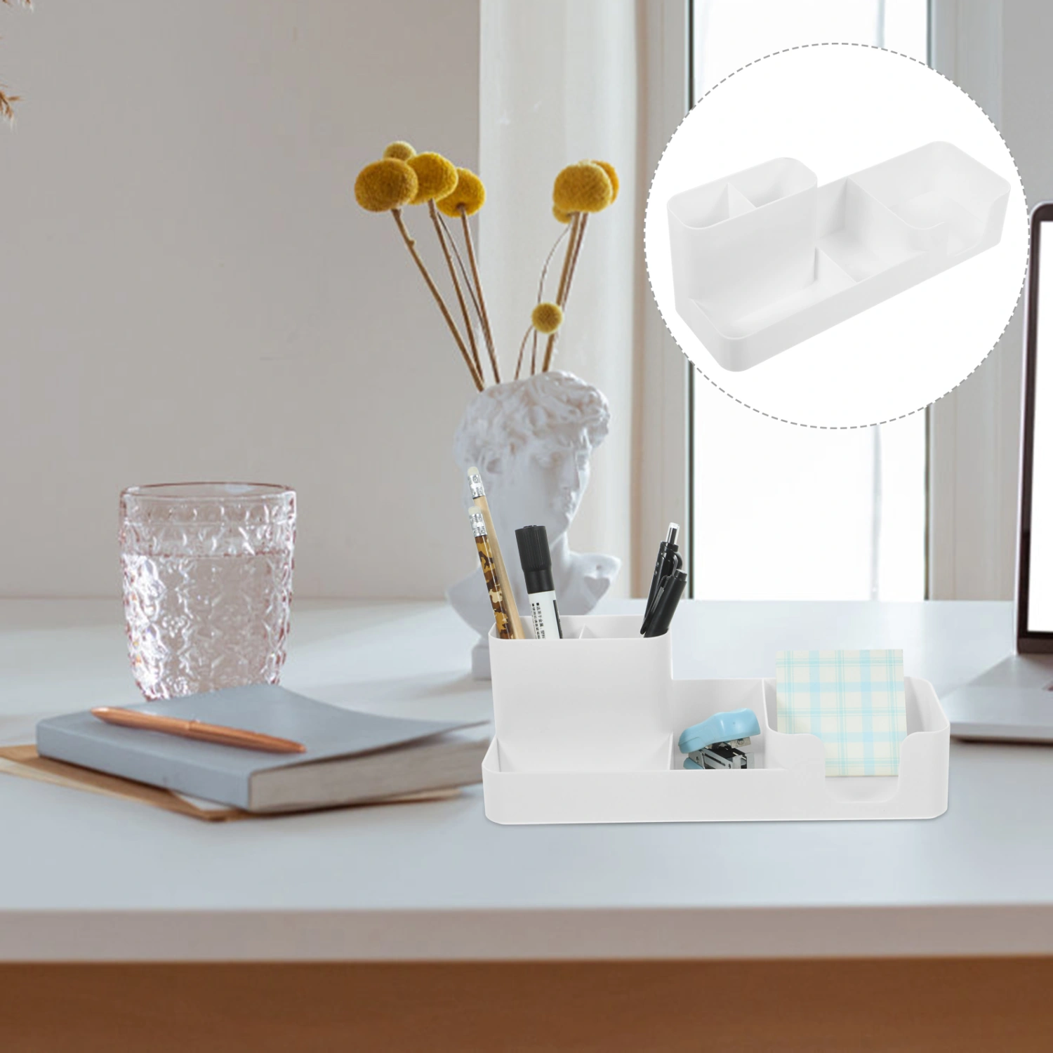 Desktop Organizer Plastic Pencil Holder Desk Stationery Organizer Plastic Storage Holder